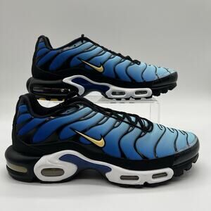 Mens Size 12 Nike Air Max Plus OG Black Blue White Sneakers DX0755 001 NEW